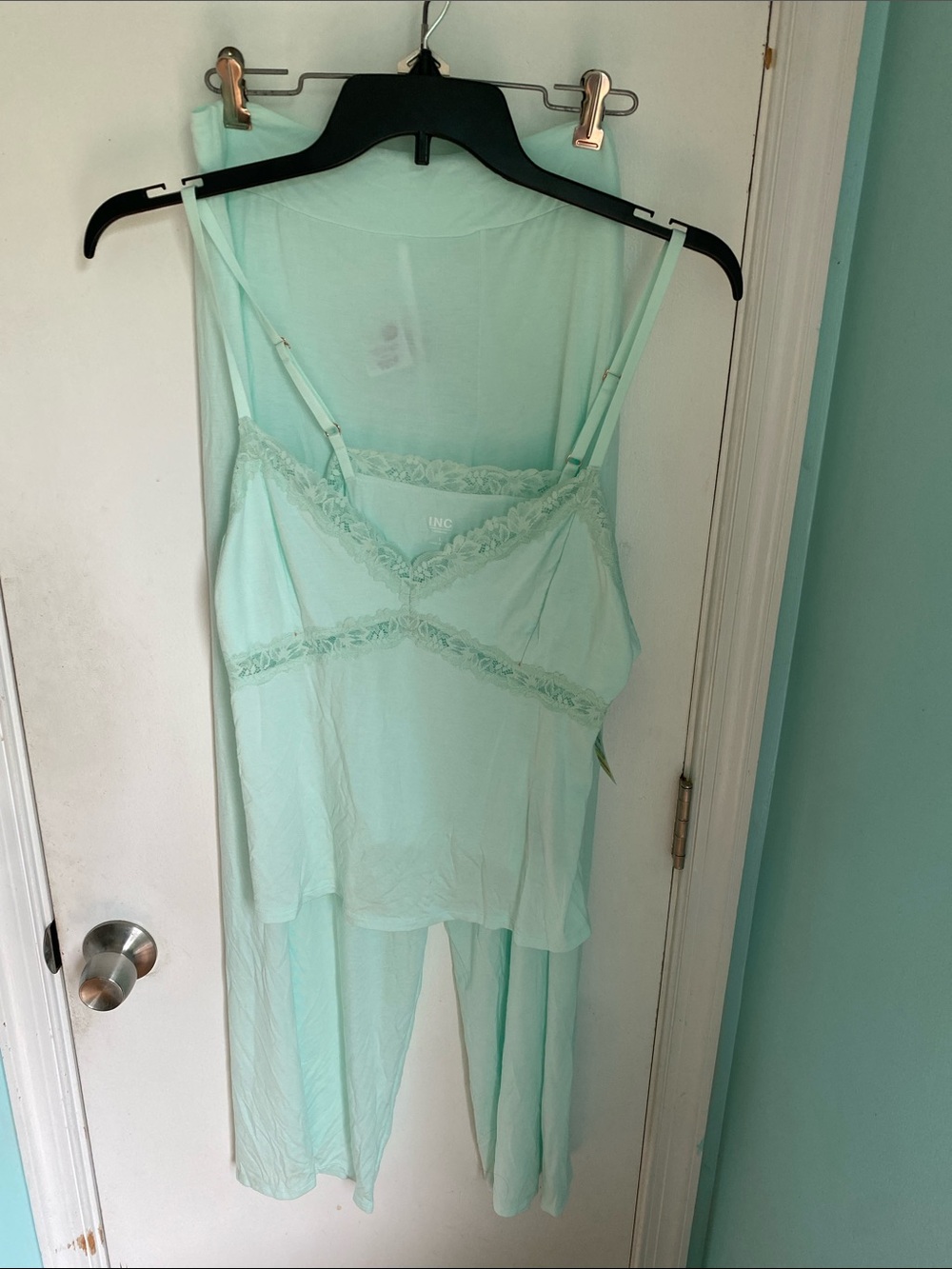 Inc International Concepts Mint Lace-Trim Sleep Set Nwt